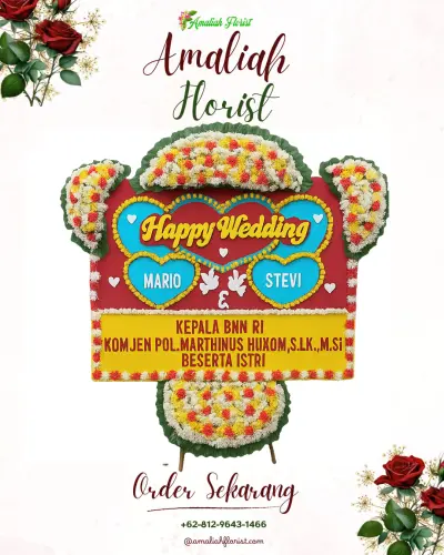 Karangan Papan Bunga Pernikahan di Tihingan